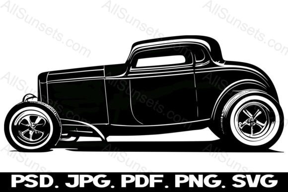 Download 1940s Hot Rod Old Vintage Car SVG PNG - Vintage car svg Collection
