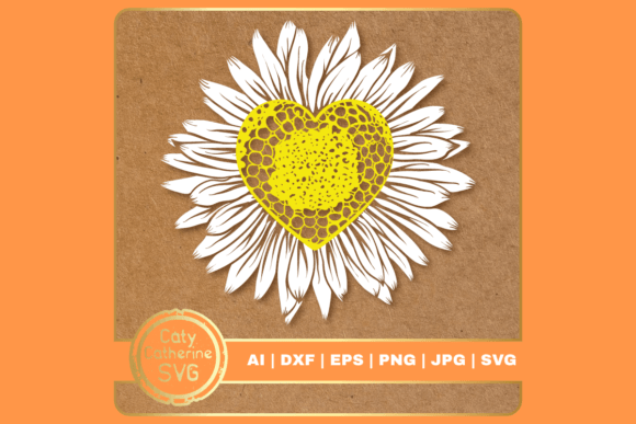 Download Love Heart Daisy SVG Cut File - Art Collection