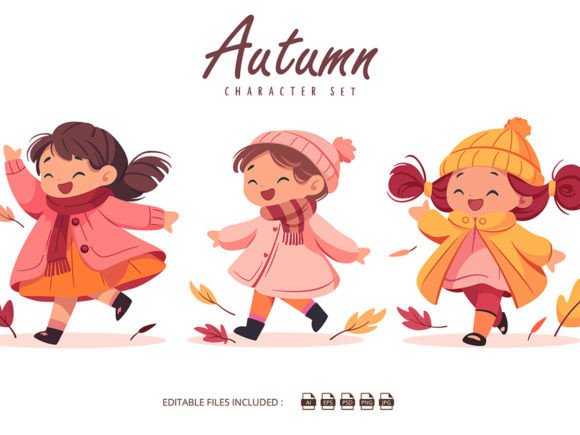 Download Autumn Cartoon Children Set Illustration - Art Collection