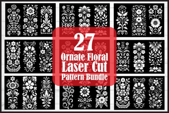 Download Ornate Floral Laser Cut Pattern Bundle - Floral Collection