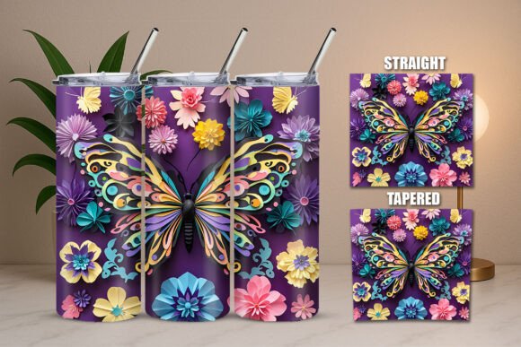 Download Paper Butterfly Artwork Collage Tumbler Design - Art Collection