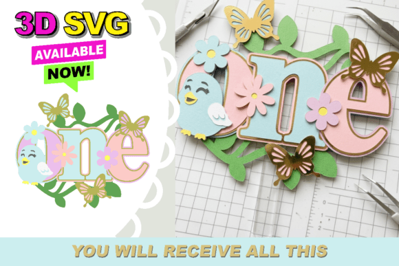 Download Spring Floral ONE 3D Cake Topper SVG - Floral Collection