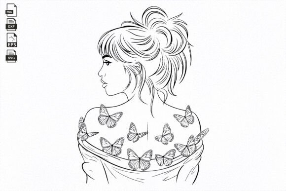 Download Floral Woman SVG, Woman, Woman Messy Bun - Floral Collection