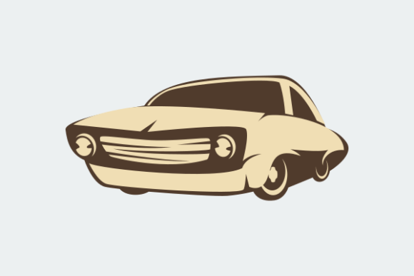 Download Cartoon Style Simple Classic Retro Car - Art Collection