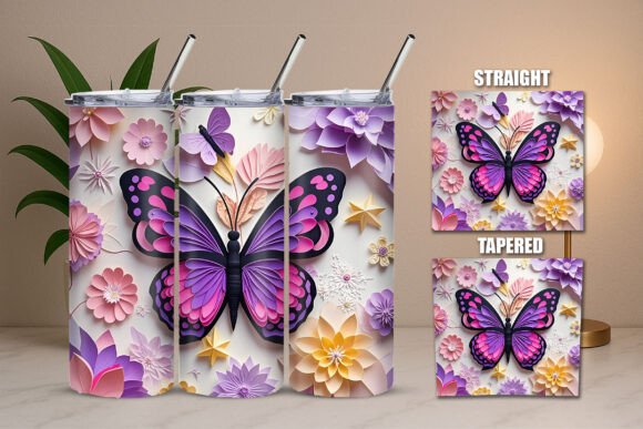 Download Paper Butterfly Artwork Tumbler Wrap - Art Collection