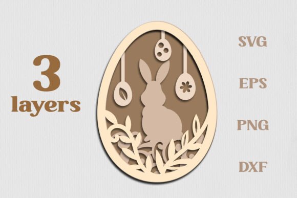 Download Easter Bunny and Floral Eggs 3 Layers - Floral Collection