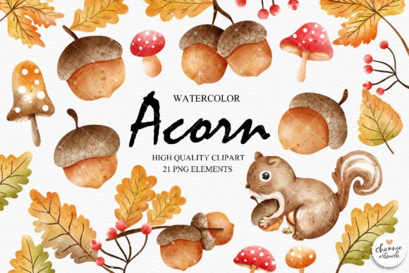 Download Acorn Clipart, Autumn Leaves Clipart - Art Collection