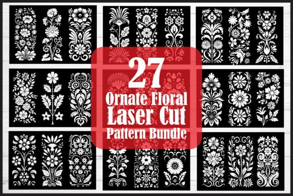 Download Ornate Floral Laser Cut Pattern Bundle - Floral Collection