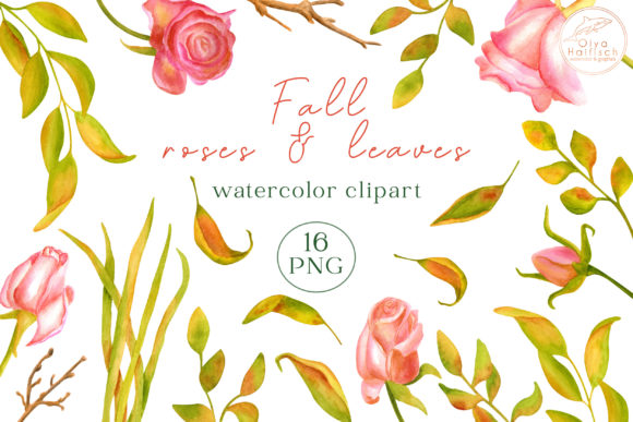 Download Watercolor Fall Leaves &amp; Flowers Clipart - Art Collection