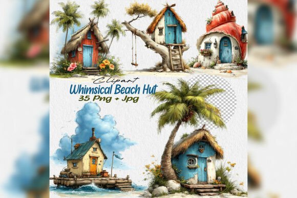 Download Whimsical Beach Hut PNG Clipart Summer - Art Collection