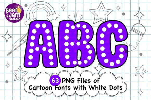 Download Cartoon Retro with White Dots Fonts, PNG - Art Collection