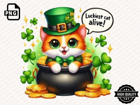 Download Leprechaun Cat St.Patrick's Clipart PNG - Art Collection