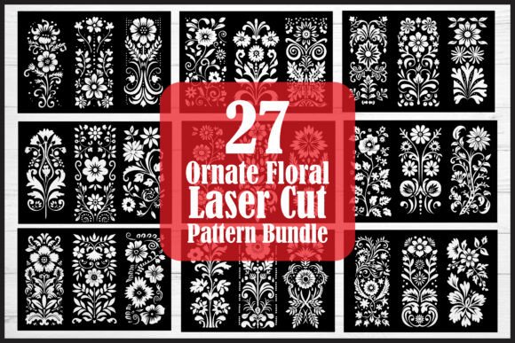 Download Ornate Floral Laser Cut Pattern Bundle - Floral Collection