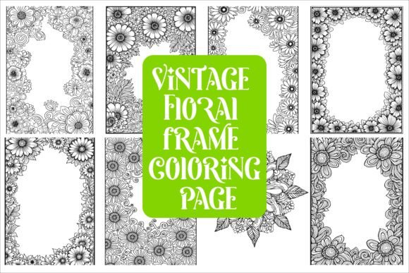 Download Elegant Floral Frame Coloring Page - Floral Collection