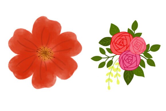 Download Watercolor Blossom and Rose Bouquet - Rose bouquet Collection