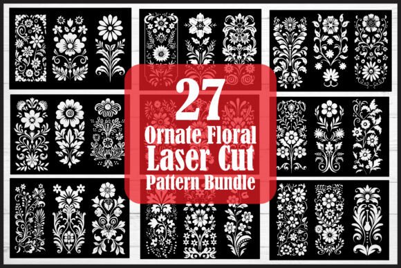 Download Ornate Floral Laser Cut Pattern Bundle - Floral Collection