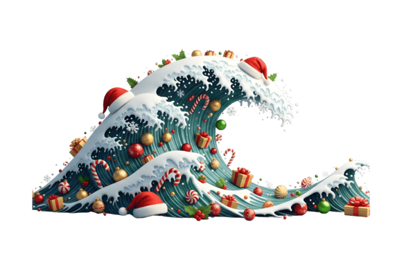 Download Christmas Wave Festive Ocean Holiday Art - Art Collection