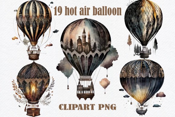Download Dark Academia Hot Air Balloon Clipart - Art Collection
