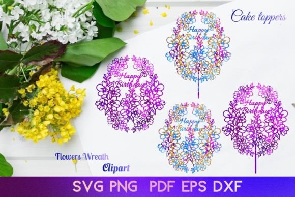 Download Happy Birthday Cake Toppers, Clipart SVG - Art Collection