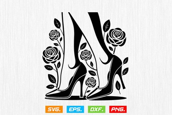 Download Floral High Heels Svg, Woman Shoes Svg - Floral Collection