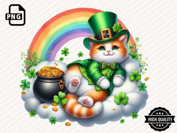 Download Leprechaun Cat St.Patrick's Clipart PNG - Art Collection