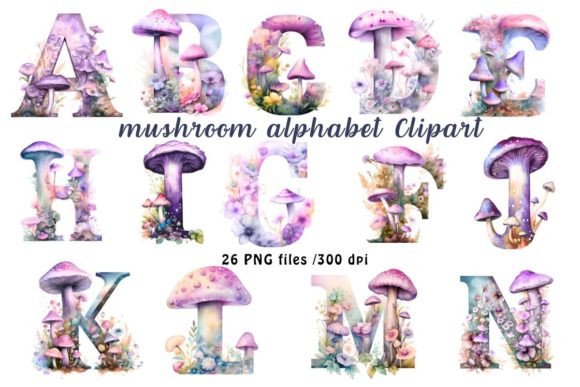 Download Watercolor Letters Mushroom Clipart - Art Collection