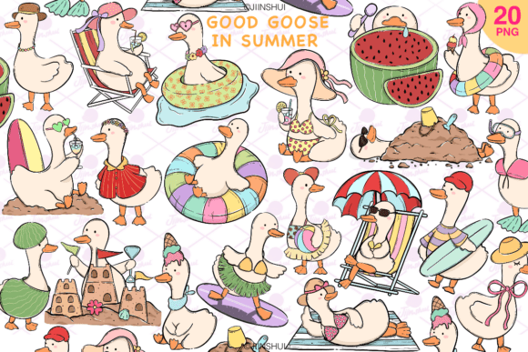 Download Summer Goose Sea Beach Vacation Clipart - Art Collection