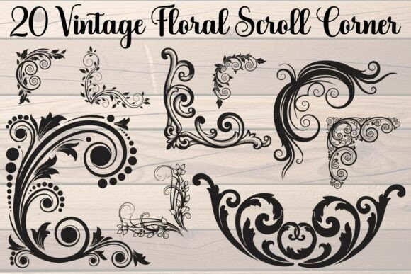 Download Vintage Floral Scroll Corner Bundle - Floral Collection