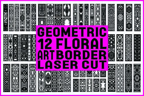 Download Geometric &amp; Floral Art Border Laser Cut - Art Collection