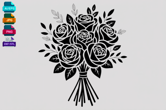 Download Rose Bouquet SVG Cut File - Rose bouquet Collection