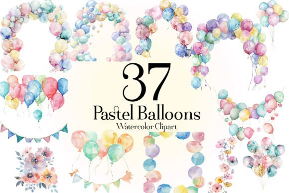 Download Watercolor Pastel Balloons Clipart - Art Collection