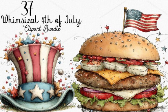Download Whimsical 4th of July Clipart Bundle - Art Collection