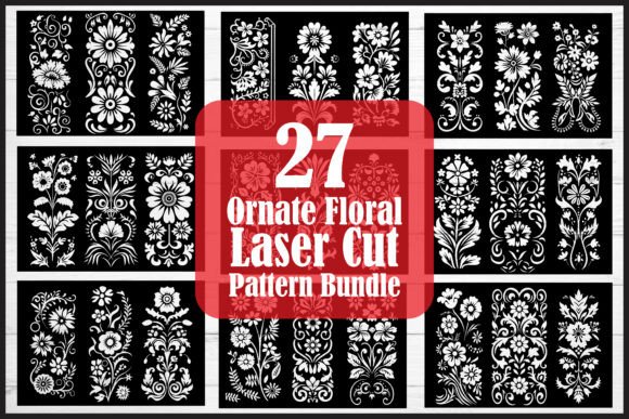 Download Ornate Floral Laser Cut Pattern Bundle - Floral Collection