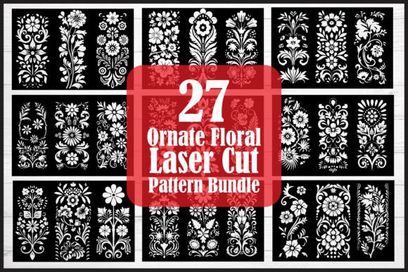 Download Ornate Floral Laser Cut Pattern Bundle - Floral Collection