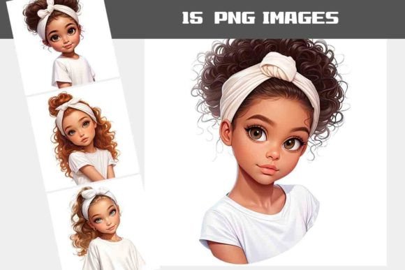 Download Girls in White Clipart Bundle - Art Collection