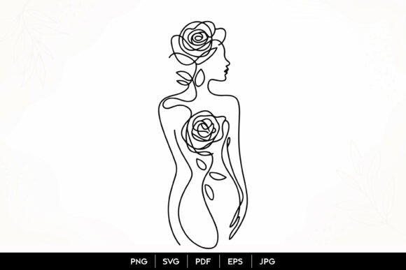 Download Floral Woman Line Art SVG - Art Collection