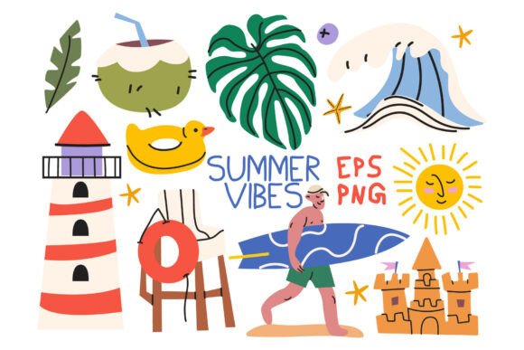 Download Summer Vibes Clipart. Beach Life Set - Art Collection