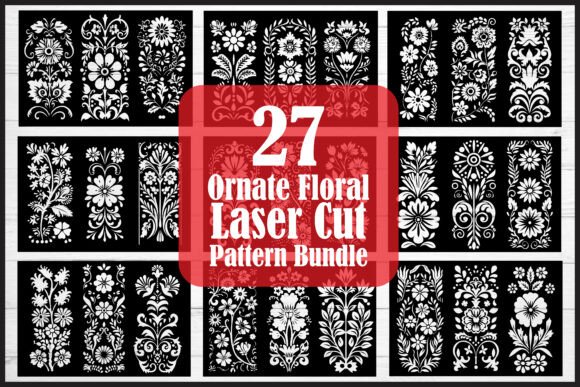 Download Ornate Floral Laser Cut Pattern Bundle - Floral Collection