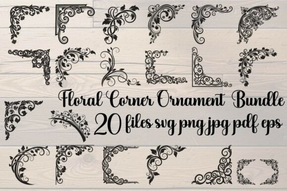 Download Floral Corner Ornament Bundle - Floral Collection