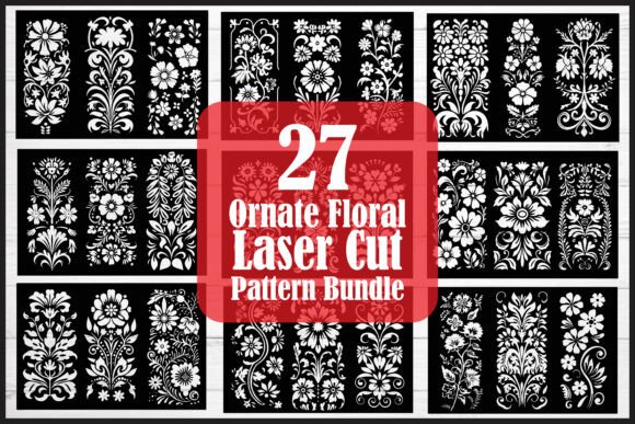 Download Ornate Floral Laser Cut Pattern Bundle - Floral Collection