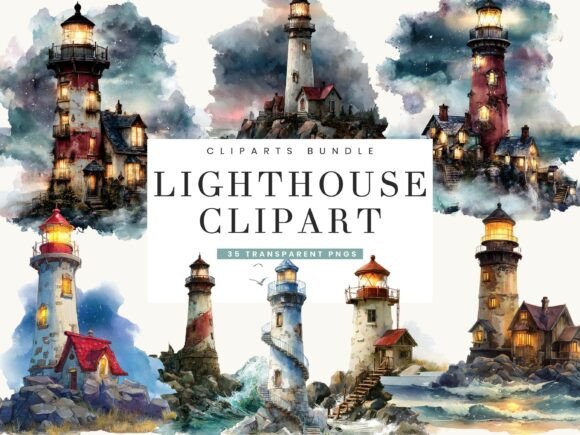 Download Lighthouse Clipart Bundle - Art Collection