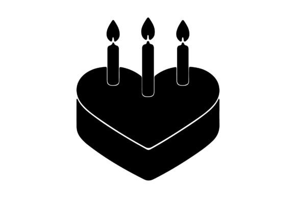 Download Heart Birthday Cake SVG PNG Silhouette - Art Collection