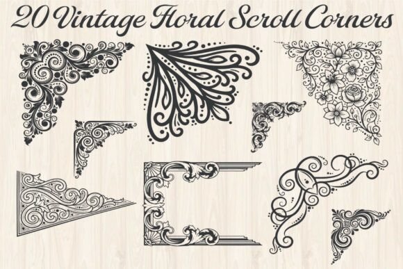 Download Vintage Floral Scroll Corner - Floral Collection