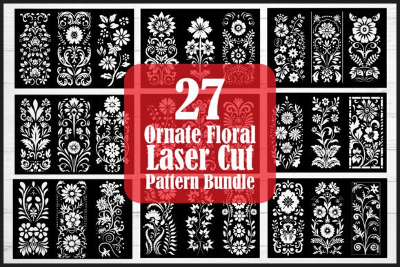 Download Ornate Floral Laser Cut Pattern Bundle - Floral Collection