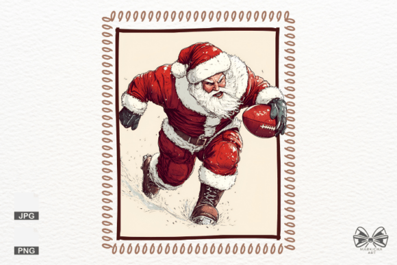 Download Football Santa Postage Png Clipart - Art Collection