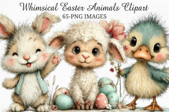 Download Whimsical Easter Animals Clipart PNG - Art Collection