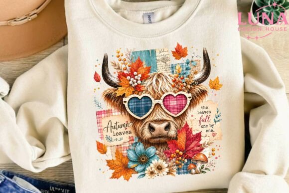 Download Highland Cow Autumn Leaves PNG Clipart - Art Collection
