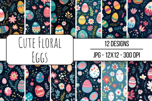 Download Cute Floral Eggs Seamless Pattern - Floral Collection
