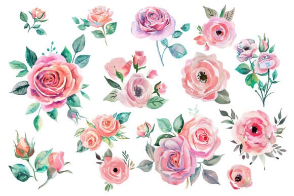 Download Watercolor Pink Rose Bouquet Png - Rose bouquet Collection