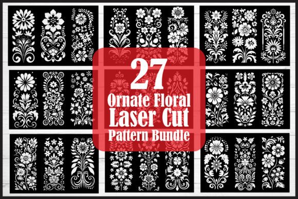 Download Ornate Floral Laser Cut Pattern Bundle - Floral Collection
